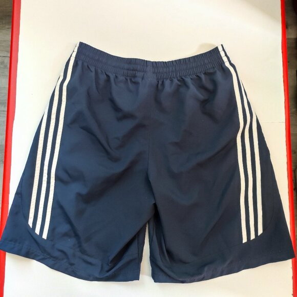 Adidas active wear short men's size M dark blue with 3 white stripes lightweigh - Picture 3 of 11
